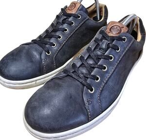 Born Men's Size 8 Womens 9.5 Allegheny Black Leather Low Top Sneaker Shoes